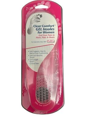 NEW Pedifix Visco-gel Clear Comfort Insoles for Women